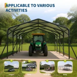Metal Carport, Metal Garage With Base And Reinforced Frame For All Weather, Heavy Duty Carports For Rucks, Tractors Or Party -The Range Shop GUEST 41bdce07 a3e5 4119 95b2 188e9f85d8da