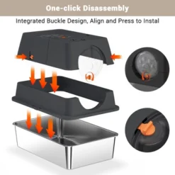 Enclosed Metal Litter Box With Lid, Large Metal Litter Box For Cats, Covered Dog Proof Litter Box 8'' Deep，Removable Top And Litter Scooper -The Range Shop GUEST 43584493 c2d2 4ef9 89dc ac8966a0e628