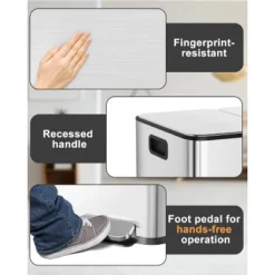 3x5.3 Gallon Trash And Recycle Bin Combo, 3 Compartment Stainless Steel Garbage Can With Soft Close Lids & Removable Inner Buckets For Kitchen Office 8 3x5.3 Gallon Trash And Recycle Bin Combo, 3 Compartment Stainless Steel Garbage Can With Soft Close Lids & Removable Inner Buckets For Kitchen Office -The Range Shop GUEST 457520dc d64c 40af ace1 69c3a309165e