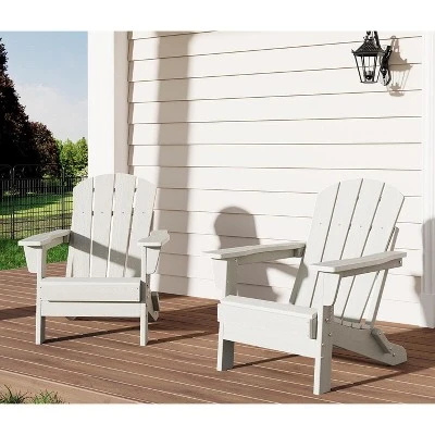 Folding Adirondack Chair Set Of 2, HDPE Plastic Weather Resistant Oversized Outdoor Chair For Patio, Lawn, Garden, Backyard, Deck, 380 Lb Support 9 Folding Adirondack Chair Set Of 2, HDPE Plastic Weather Resistant Oversized Outdoor Chair For Patio, Lawn, Garden, Backyard, Deck, 380 Lb Support - Image 9