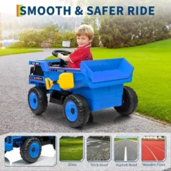 12V Ride On Dump Truck For Kids, With Remote Control, Construction Vehicles With Dump Bed & Shovel, Music, Headlights -The Range Shop GUEST 47dd3f32 583b 4a6b 9a2f 7a46a40f8953