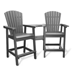 Patio HDPE Adirondack Chairs, Outdoor Tall Seating, For Deck, Balcony, Backyard, Patio Bar Stool Chair, Gray -The Range Shop GUEST 497fedf3 43c1 4f5c 8385 5865f53cc4c5