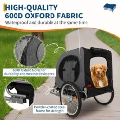 Dog Bike Trailer - 88LBS Dog Cart For Bicycle, Pet Carrier For Small / Medium Pets, Easy Folding Frame, Quick Release Wheel, Washable Non-Slip Lining -The Range Shop GUEST 4a9eb119 ad7f 4688 8d40 ccb96ad7b038