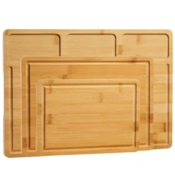 Bamboo Cutting Board Set With Prep Slots, 3 Sizes Cutting Boards For Kitchen With Juice Groove -The Range Shop GUEST 4b2a0c5f 1617 4445 8e59 79101535442e