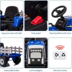 12V 25W Kids Powered Electric Tractor, Toddler Ride On Car W/Remote Control, LED Headlights, Gear Shift, MP3 Player USB Port For Kids 3-6 Years -The Range Shop GUEST 4b6c5ea5 d1b0 4620 b586 160d39640803