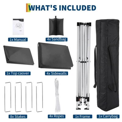 10x10ft Pop Up Canopy Tent With 4 Waterproof Sidewalls,Portable Outdoor Tent For Camping, Backyard 3 10x10ft Pop Up Canopy Tent With 4 Waterproof Sidewalls,Portable Outdoor Tent For Camping, Backyard - Image 3