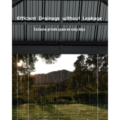 Outdoor Gazebo, Heavy Duty Hardtop Gazebo With Aluminum Frame, Double Roof Canopy, Curtains And Netting, Pergolas For Patios, Garden, Lawns 4 Outdoor Gazebo, Heavy Duty Hardtop Gazebo With Aluminum Frame, Double Roof Canopy, Curtains And Netting, Pergolas For Patios, Garden, Lawns - Image 4