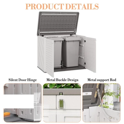 Outdoor Storage Cabinet,Waterproof Outdoor Shed With Floor,Resin Weather Resistant Tools Storage House Shed For Garden Backyard, Easy Assembly,White 4 Outdoor Storage Cabinet,Waterproof Outdoor Shed With Floor,Resin Weather Resistant Tools Storage House Shed For Garden Backyard, Easy Assembly,White - Image 4