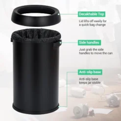 65 L Open Top Trash Can, Commercial Grade Heavy Duty Stainless Steel Garbage Can Large Waste Bins -The Range Shop GUEST 4e98fc0a cfec 4bda a023 6d63c4eb77f6