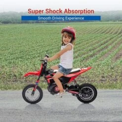 24V Kids Ride On Electric Off-Road Motorcycle,250W Motor 13.6MPH Fast Speed Dirt Bike Motocross,Leather Seat,for Kids Riding Toy, Red -The Range Shop GUEST 4ebf1b9b df12 4866 995d 2f19e8758cc3