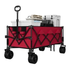Heavy Duty Utility Beach Wagon Cart - Collapsible Wagon Beach With All Terrain Wheels, Extra Long WagonCart, Foldable With Cup Holders For Sand -The Range Shop GUEST 4ee7f0e9 da50 4948 a20a 485a61923e4b