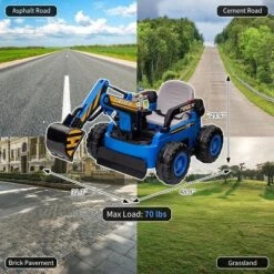 12V Kids Ride On Excavator Digger Car With Remote Control & Electric Digging Arm With 10Ah Large Battery, 4x75W Driving Motors 13 12V Kids Ride On Excavator Digger Car With Remote Control & Electric Digging Arm With 10Ah Large Battery, 4x75W Driving Motors -The Range Shop GUEST 4f67a004 2705 41c7 a4e5 058038d675be