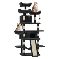 68.5" Multi-Level Cat Tree For Indoor, Heavy Duty Adult Cat Tower With 2 Condos, Plush Perches, Sisal Scratching Posts,Hammocks,Basket,Dangling Balls -The Range Shop GUEST 4fc4a235 becb 44b5 af9e afffa3055786