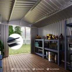 8 X12Ft Outdoor Storage Shed,Metal Garden Shed,Large Metal Tool Sheds With Updated Frame Structure And Lockable Doors,for Backyard Garden Patio Lawn -The Range Shop GUEST 4ff0a94c ff4e 464c b6eb 827d40e6ed99