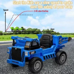 12V Ride On Dump Truck For Kids, With Electric Dump Bed, Remote Control And Extra Shovel, USB, MP3, Music Player -The Range Shop GUEST 508ac831 e5d6 4350 9c15 357af6f4ec97