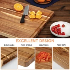 Large Acacia Wood Cutting Board, Reversible Charcuterie Board Cheese Board With Deep Groove 14 Large Acacia Wood Cutting Board, Reversible Charcuterie Board Cheese Board With Deep Groove -The Range Shop GUEST 50d84ee2 ce2d 4098 8d5e 7e22beb6d2ae