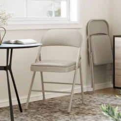 Folding Chairs With Padded Cushions, Portable Leather Upholstered Chair, Hold Up To 350 LBS, For Home, Office, Indoor & Outdoor Events -The Range Shop GUEST 515d7bd3 e85c 4497 b57b 4fafda48767c