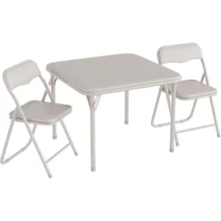 3-Piece Folding Upholstered Table And Chair, Square Card Table And Chair Set With Pu Soft Cushion, Metal Frame Children's Activity Table And Chairs -The Range Shop GUEST 51dffe12 22cd 40b5 9a73 8bff92b70097