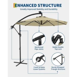10FT Cantilever Umbrella, Base Included - For 2-6 People, 360-Degree Rotation & Infinite Tilt, Fade-Resistant Canopy For Deck Pool Garden Backyard -The Range Shop GUEST 51e45a8d 0035 466f b06d 79450f1efe3f