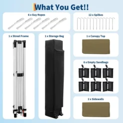 10 X 20 Heavy Duty Pop Up Canopy Tent – Waterproof UV-Proof With Sidewalls, Roller Bag & Accessories -The Range Shop GUEST 520995c6 2c64 45a2 9f29 b87930b5ecde 1