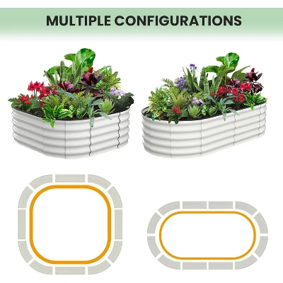 Galvanized Raised Garden Bed For Gardening, Round Metal Planter Box For Planting Plants Vegetables And Flower 6 Galvanized Raised Garden Bed For Gardening, Round Metal Planter Box For Planting Plants Vegetables And Flower - Image 6