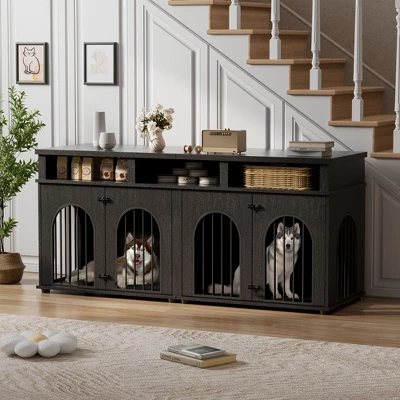 MDF PB Iron Arch Double Dog Cage - Durable, Spacious, Secure, Easy Assembly, Weather Resistant 6 MDF PB Iron Arch Double Dog Cage - Durable, Spacious, Secure, Easy Assembly, Weather Resistant - Image 6