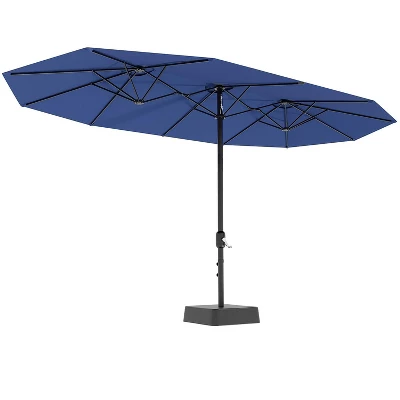 15FT Large Patio Umbrella With Base Included, Oversized Shade For 2-8 People, Double-Sided Rectangle Umbrella, Weighted Base For Pool, Deck, Backyard 9 15FT Large Patio Umbrella With Base Included, Oversized Shade For 2-8 People, Double-Sided Rectangle Umbrella, Weighted Base For Pool, Deck, Backyard - Image 9