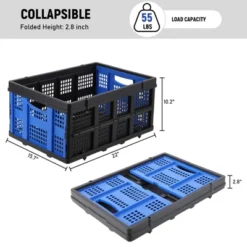 Collapsible Plastic Crate, Foldable Storage Basket, Stackable Utility Crate With Handle, Milk Crate -The Range Shop GUEST 546ff844 a1b6 4007 8569 d2918e2cf770