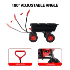 800 Lb Capacity Outdoor Wheelbarrow，Heavy Duty Utility Dump Wagon Garden Wagon With 10 Inch Wheels,180° Rotating Handle For Yard -The Range Shop GUEST 54f9e729 c0b2 4b07 bed3 bfc66d24309c