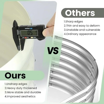 Galvanized Raised Garden Bed For Gardening, Round Metal Planter Box For Planting Plants Vegetables And Flower 3 Galvanized Raised Garden Bed For Gardening, Round Metal Planter Box For Planting Plants Vegetables And Flower - Image 3