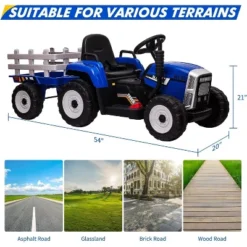 12V 25W Kids Powered Electric Tractor, Toddler Ride On Car W/Remote Control, LED Headlights, Gear Shift, MP3 Player USB Port For Kids 3-6 Years -The Range Shop GUEST 5766b32e 1e09 4b88 90bb 7c9d5180ee08