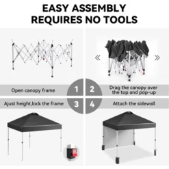 10x10 Ft Pop Up Canopy Tent W/Sidewall, Instant Portable Shelter W/Vented Roof Wheeled Carry Bag, Outdoor Sun Shade For Beach, Camping, Patio 16 10x10 Ft Pop Up Canopy Tent W/Sidewall, Instant Portable Shelter W/Vented Roof Wheeled Carry Bag, Outdoor Sun Shade For Beach, Camping, Patio -The Range Shop GUEST 57a9f8a4 05c3 4ead 8466 5ac10bfea4d4