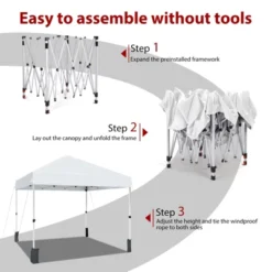 10 X 10 Pop Up Canopy, Beach Tent 3 Adjustable Heights, Easy Up Sun Shade W/ Wheeled Carry Bag, Outdoor Portable Shelter For Events, Parties, Camping -The Range Shop GUEST 58cd5bf3 0506 4408 b693 3d003d887877