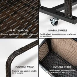 Outdoor PE Rattan Poolside Float Storage Box With Rolling Wheels, Weather-Resistant Patio & Beach Organizer For Pool Accessories -The Range Shop GUEST 58d0a7a9 f214 4d3f 9c6b 8632474fdff2