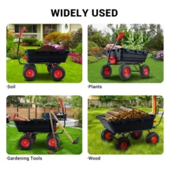 800 Lb Capacity Outdoor Wheelbarrow，Heavy Duty Utility Dump Wagon Garden Wagon With 10 Inch Wheels,180° Rotating Handle For Yard -The Range Shop GUEST 597a1e88 7b2a 463e 950f faa79102b7cd