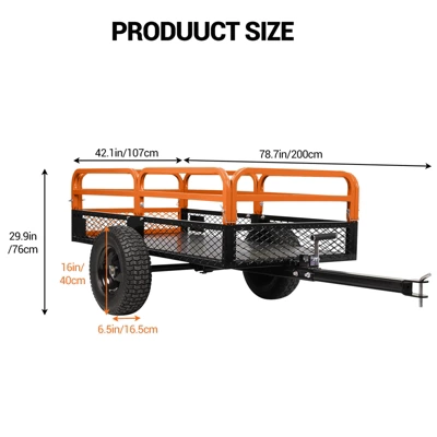 Heavy Duty Tow Behind ATV Trailer, 750 Lbs Steel Dump Cart Garden Carts With Removable Sides, Metal Utility Wagon For Riding Lawn Mower Tractor 1 Heavy Duty Tow Behind ATV Trailer, 750 Lbs Steel Dump Cart Garden Carts With Removable Sides, Metal Utility Wagon For Riding Lawn Mower Tractor