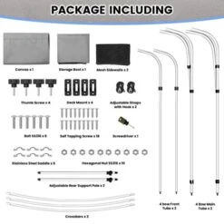 3 Bow Bimini Tops, Mesh Sidewalls Support Poles, Marine Grade Canvas Top, Includes 2 Straps Storage Boot 1 Inch Aluminum Frame -The Range Shop GUEST 5c06e7fb c1a3 4fe0 b61d 9c5ae15c1447