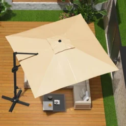 10ftx10ft Cantilever Patio Umbrella With Base,umbrella Outdoor Patio, 360 Rotation -The Range Shop GUEST 5d5489b8 6144 4b13 9324 157c27f972d3