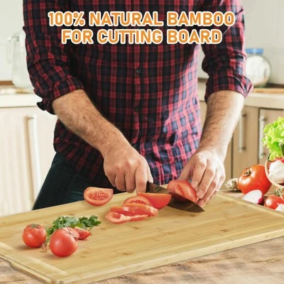 Bamboo Cutting Board, Large Noodle Board With 4 Removable Feet, Juice Groove, Stove Top Covers 6 Bamboo Cutting Board, Large Noodle Board With 4 Removable Feet, Juice Groove, Stove Top Covers - Image 6