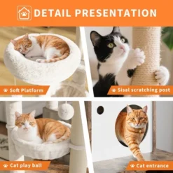 Litter Box Enclosure With Cat Tree Tower & Condo - Hidden Pet Washroom With Sisal Scratching Post, Hammocks, Condo, Multi Platform, Soft Plush Perch -The Range Shop GUEST 5f6887a9 3c02 46ad 9811 418fa4e02e90