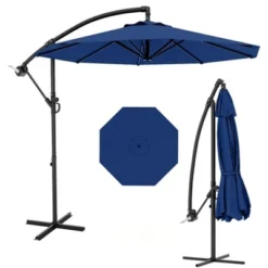 10FT Cantilever Umbrella With Cross Base - 2-6 People, Outdoor Offset Design With Crank Lift, Fade-Resistant Canopy For Deck Pool Garden Backyard -The Range Shop GUEST 60c5677f 544a 46b3 b29e 5215d20f0c6c