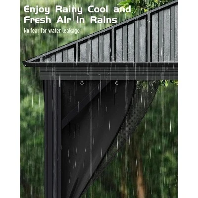 12' X 12' Hardtop Gazebo, Aluminum Frame Canopy With Galvanized Steel Double Roof, Netting & Curtains, Outdoor Pergola For Patio, Lawn, Garden, Khaki 1 12' X 12' Hardtop Gazebo, Aluminum Frame Canopy With Galvanized Steel Double Roof, Netting & Curtains, Outdoor Pergola For Patio, Lawn, Garden, Khaki