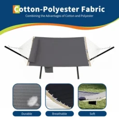 Ultra-Comfort 2-Person Hammock Set With Foldable Steel Frame - Heavy-Duty Outdoor Lounger, 450lb Capacity, Carry Bag, Garden, Camping & Patio 14 Ultra-Comfort 2-Person Hammock Set With Foldable Steel Frame - Heavy-Duty Outdoor Lounger, 450lb Capacity, Carry Bag, Garden, Camping & Patio -The Range Shop GUEST 60fda343 68d1 4213 921e aca71951284c