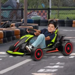 24V Kids Go Kart, Powerful Drift Kart With Dual 150W Motors, High Speed Electric Outdoor Ride On Toy, Battery Powered Ride On Racing Car With Music -The Range Shop GUEST 61400f26 0d0a 49d4 9411 b4cf17478642