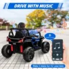 12V Kids Ride On Truck With Parent Remote Control, Electric Car With Spring Suspension, Led Lights, Wireless Connection