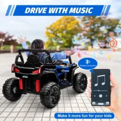 12V Kids Ride On Truck With Parent Remote Control, Electric Car With Spring Suspension, Led Lights, Wireless Connection