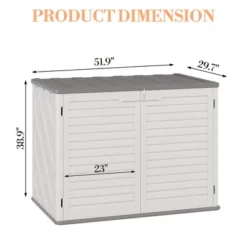 Outdoor Storage Cabinet,Waterproof Outdoor Shed With Floor,Resin Weather Resistant Tools Storage House Shed For Garden Backyard, Easy Assembly,White
