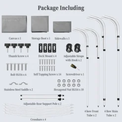 4 Bow Bimini Tops For Boat, Boat Canopy With Zippered Side Curtains, Marine Grade Canvas & PU-Coated Fabric, Include 2 Straps, 2 Rear Support Pole 14 4 Bow Bimini Tops For Boat, Boat Canopy With Zippered Side Curtains, Marine Grade Canvas & PU-Coated Fabric, Include 2 Straps, 2 Rear Support Pole -The Range Shop GUEST 63b9a51d 9c00 4cf1 a980 7279103a64f6