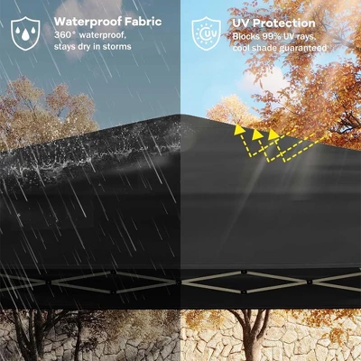 10x10 Heavy Duty Pop Up Canopy, Outdoor Canopy Tent With Portable Bag, 3 Adjustable Height 2 10x10 Heavy Duty Pop Up Canopy, Outdoor Canopy Tent With Portable Bag, 3 Adjustable Height - Image 2