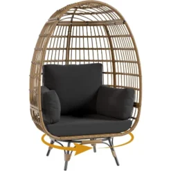 Swivel Egg Chair, PE Rattan Lounge Chair With Cushion & Steel Frame For Indoor/Outdoor Use - DLEC28 -The Range Shop GUEST 65078da8 4e87 4f41 86b9 949d58e7a838